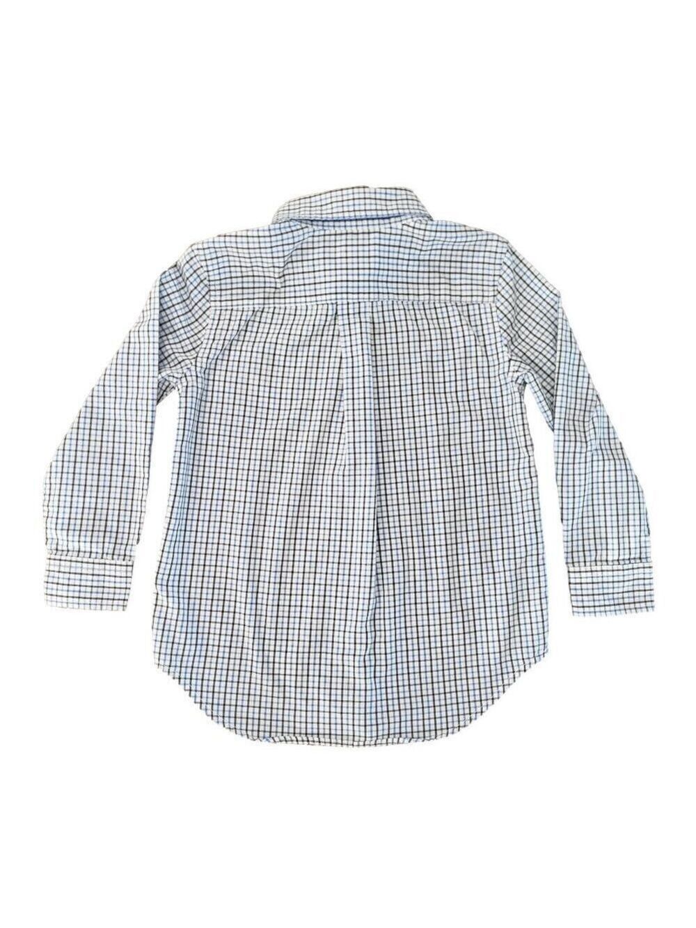Chaps Boys Small Plaid Shirt Blue Button Down Size 5/6 Long Sleeve - Picture 4 of 7